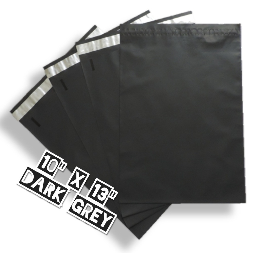 100 Dark Grey Poly Mailers 10x13 - Picture 1 of 3